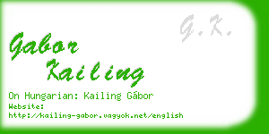 gabor kailing business card